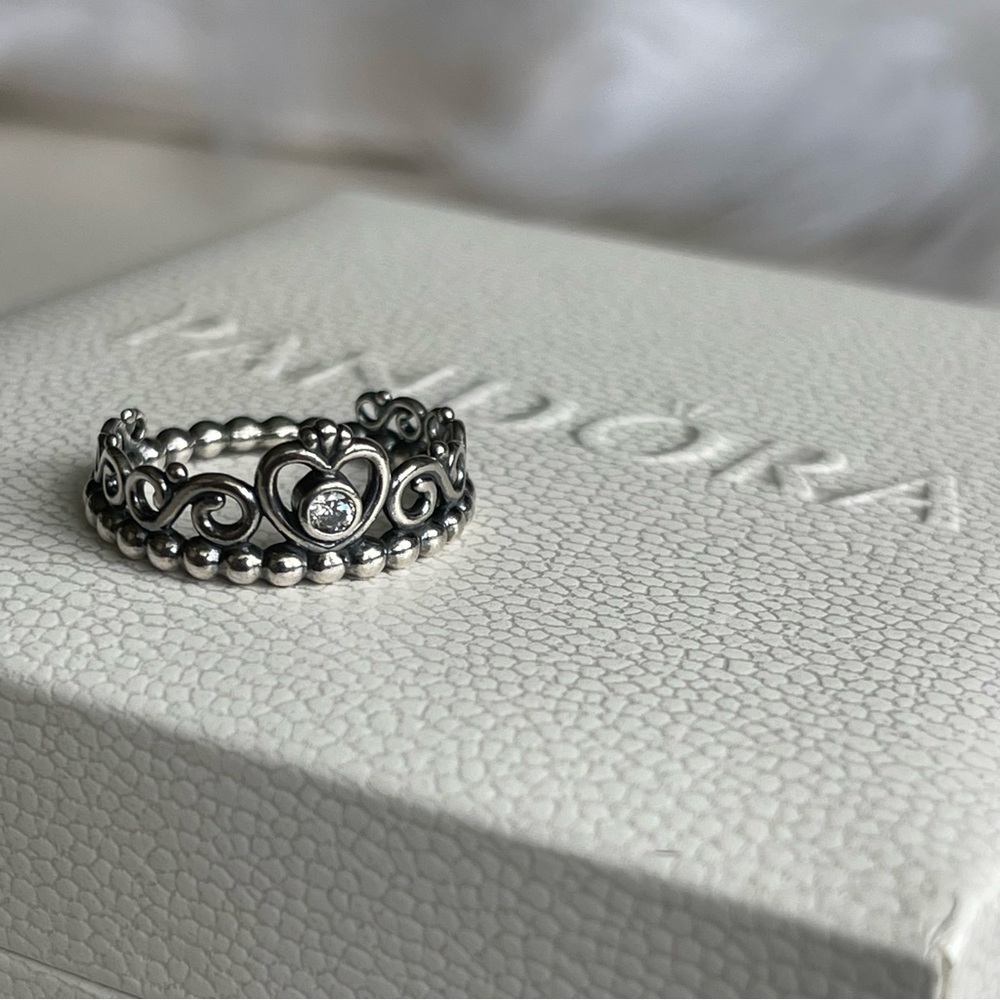 Authentic Pandora | Pandora Princess Tiara Crown Ring Cubic Zirconia Size 6.75